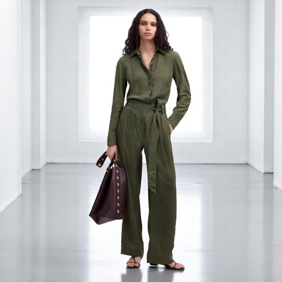 Madewell Relaxed Tie-Waist Wide-Leg Jumpsuit Size 6